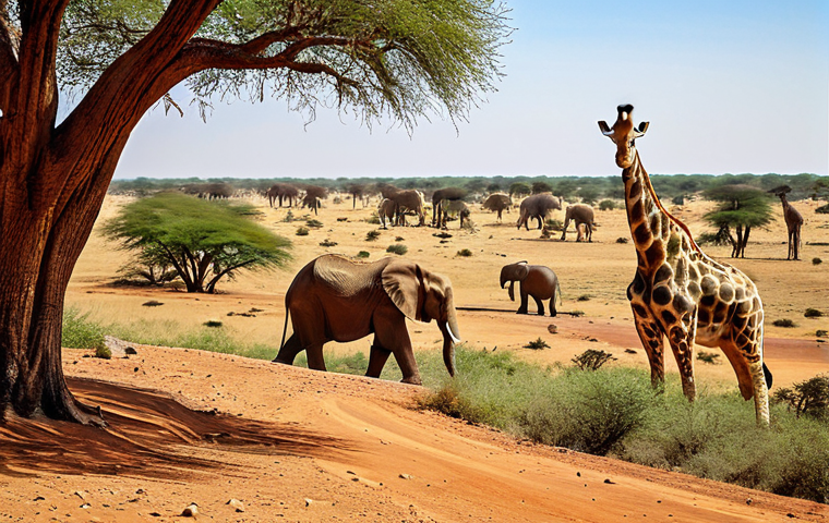 **

A vast savanna landscape in National Park W, Niger. Elephants graze near acacia trees while giraffes browse in the distance. Lions rest under a rocky outcrop. Gallery forests line a winding river. Clear blue sky. Safe for work, appropriate content, fully clothed, professional photography, perfect anatomy, natural proportions.

**