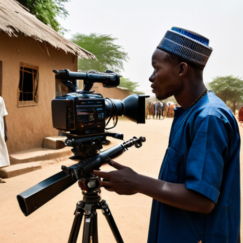 **

"A Nigerien filmmaker, fully clothed in modest, professional attire, directing a scene on location in a vibrant Nigerien village. The scene depicts everyday life, with people in traditional clothing. Focus on natural lighting and authentic details. Safe for work, appropriate content, perfect anatomy, correct proportions, professional, family-friendly, well-formed hands, proper finger count, natural body proportions."

**