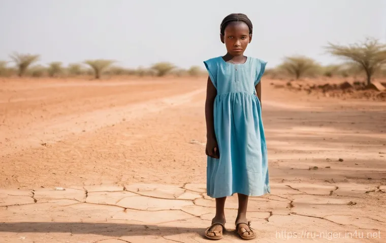 니제르에서 아동 노동 문제 - Image Prompt 1: Resilience in a Dusty Landscape** 니제르에서 아동 노동 문제 - Image Prompt 1: Resilience in a Dusty Landscape**