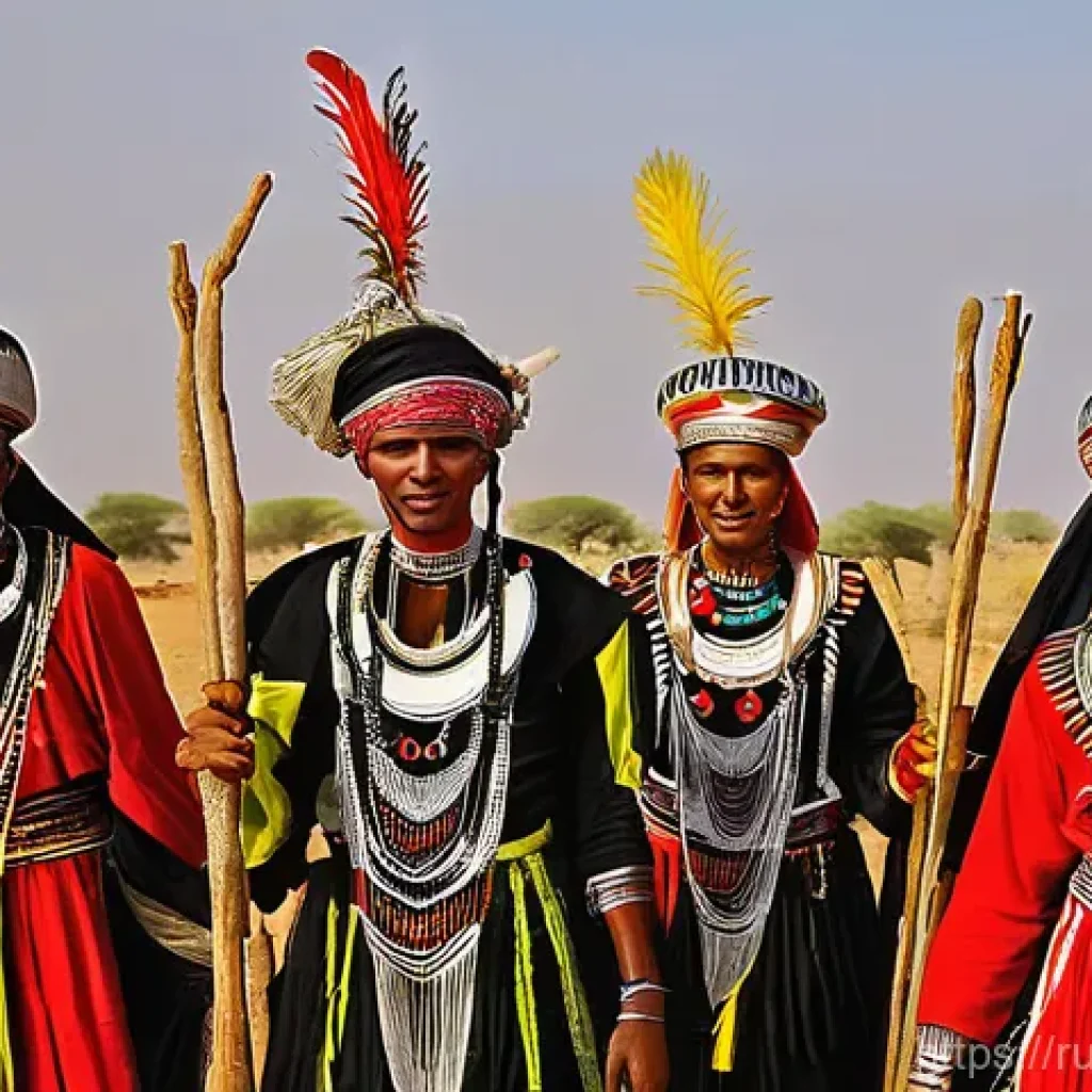 니제르 안전한 여행 지역 - **A Vibrant Wodaabe Gerewol Festival Dance**
A lively scene from the Wodaabe Gerewol festival in...