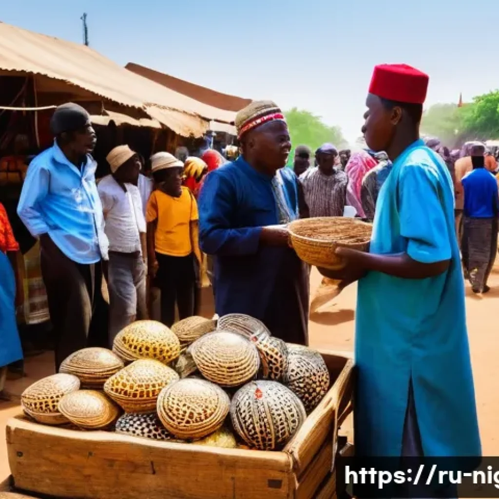 니제르 여행 중 스캠 및 사기 주의 - A vibrant, bustling outdoor market in Niamey, Niger, filled with colorful stalls under a bright sky....