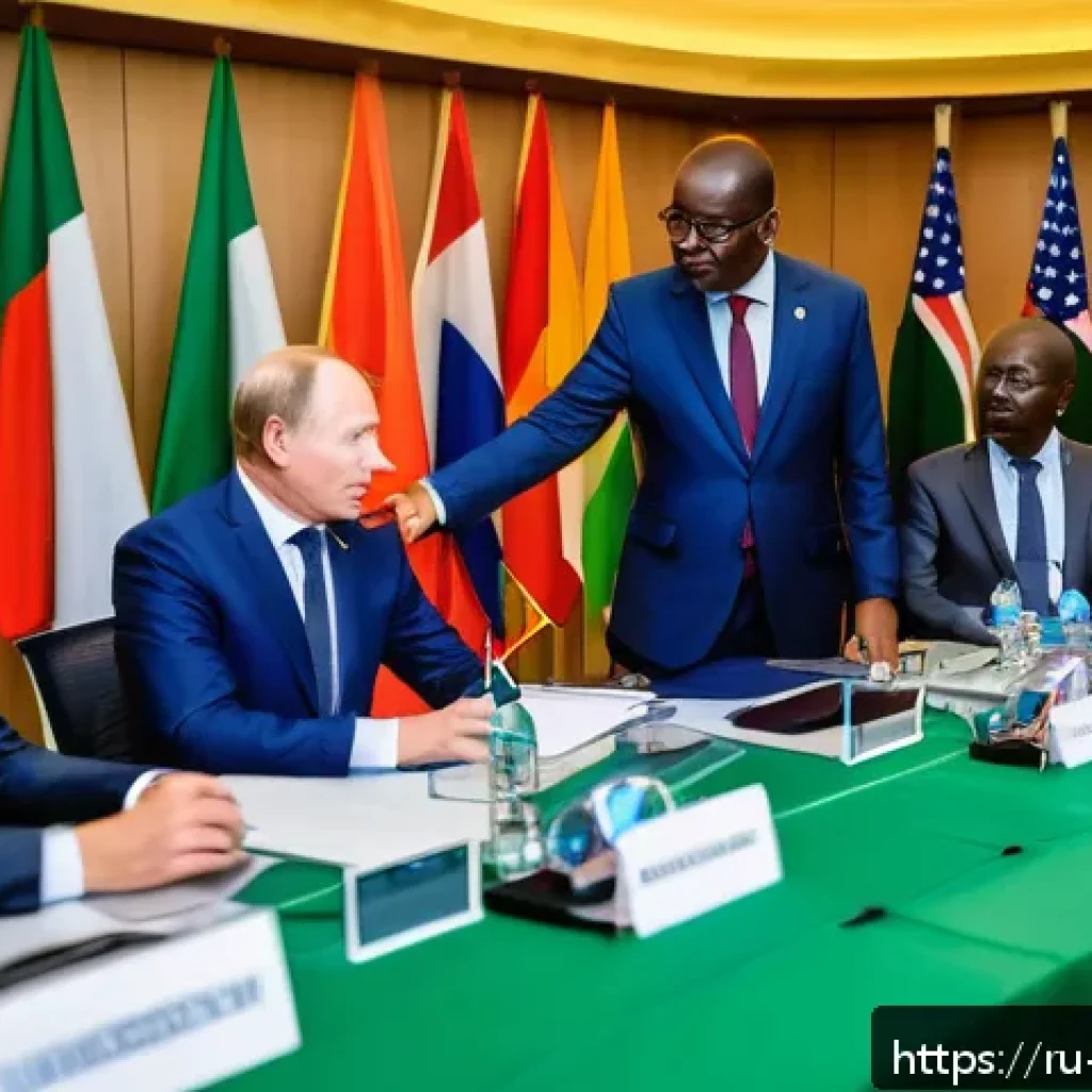 니제르와 주변국 외교 관계 - A detailed scene showing a diplomatic meeting in Niger featuring representatives from France, USA, C...